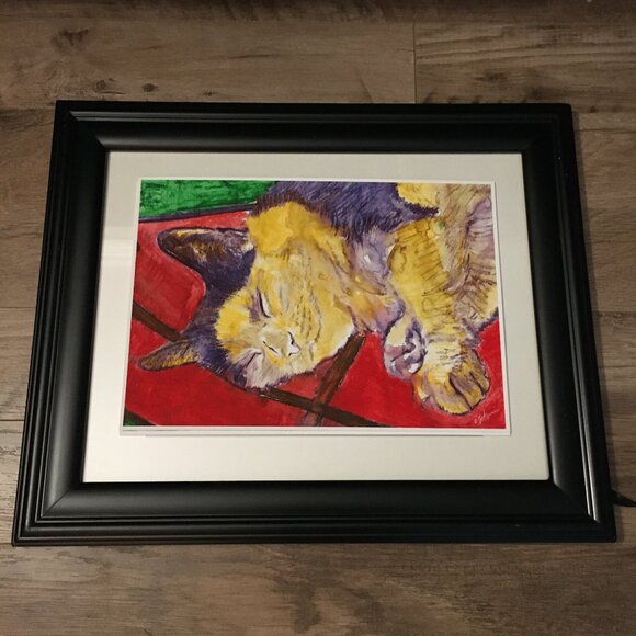 Sheffield Home Large Black Picture Frame with Mounting + 3 Cat Prints - Picture 3 of 15